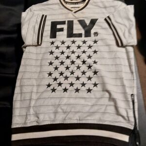 Black and White Born Fly Size L Short Sleeve T-Shirt Men's With Star On Front